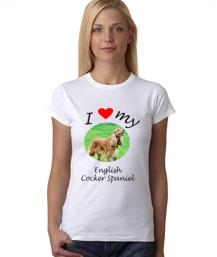 Dogs - I Heart My English Cocker Spaniel on Womans Shirt